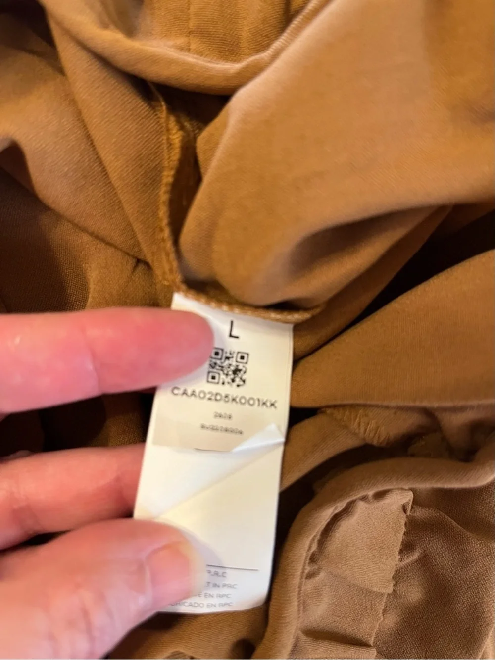 NWT Cupshe Brown Elastic Pants Side Bow-Knot Tie Tapered Legs Size Large
